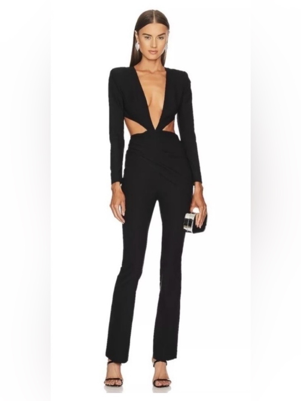 Michael Costello x Revolve Mercy Cut-out Jumpsuit in Black Size Medium